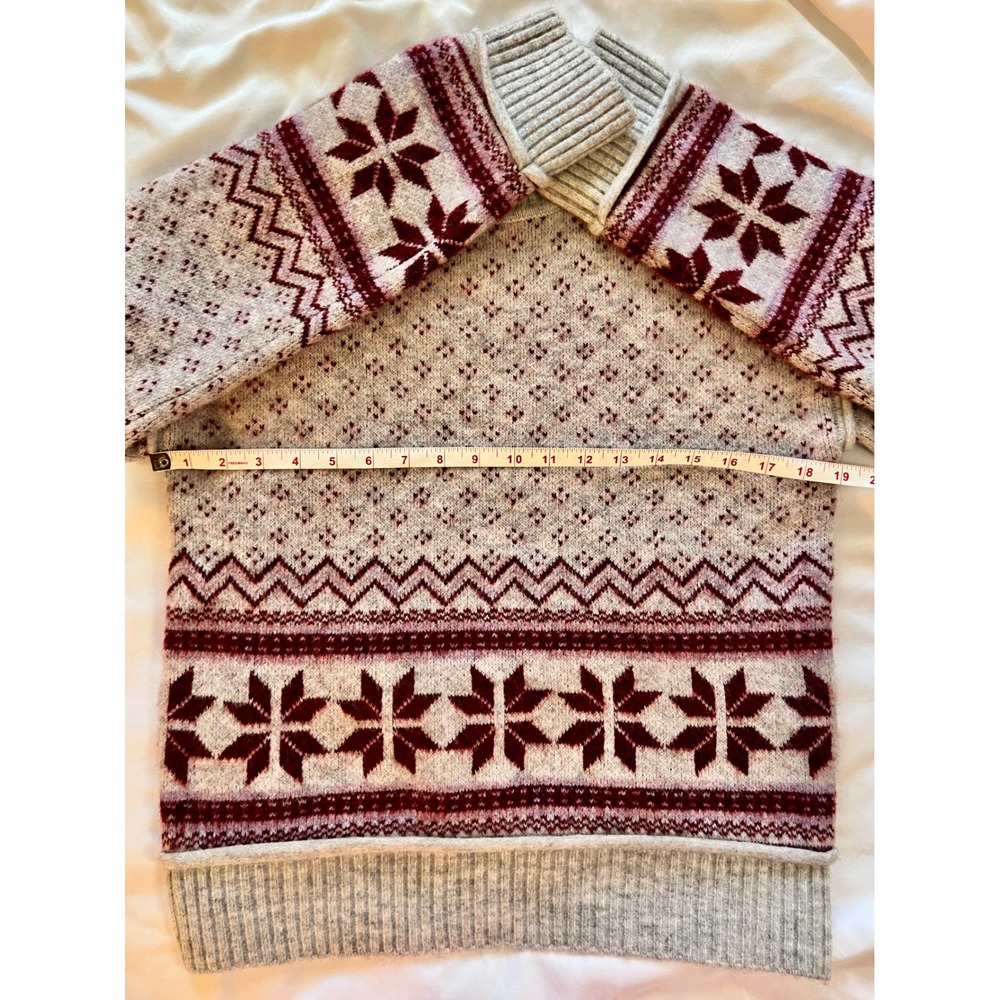 Marled Fair Isle Mock Neck Sweater XS Nordic Cozy Winter Cabin - Picture 6 of 7